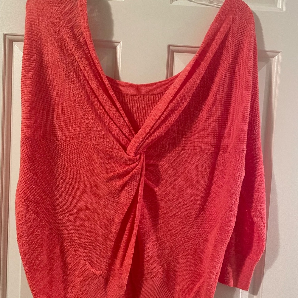 NWT express twist back coral lightweight sweater